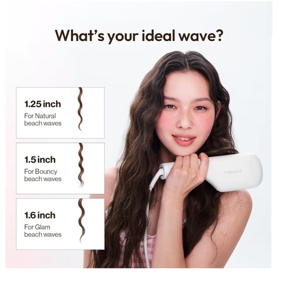 VODANA Compact Triple Flow Hair Waver - Portable Ceramic Curling Iron 003 - Picture 3 of 7